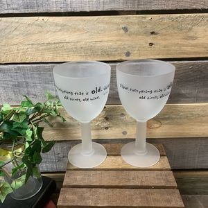 Set of Two “I Love Everything Old” Wine Goblets